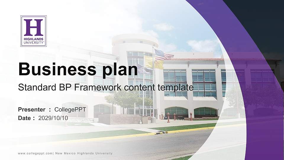 New Mexico Highlands University Competition/Entrepreneurship Contest PPT Template16:9 ratio PPT effect preview image