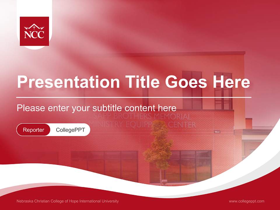 Nebraska Christian College of Hope International University Lecture Sharing and Networking Event PPT Template4:3 ratio PPT effect preview image4