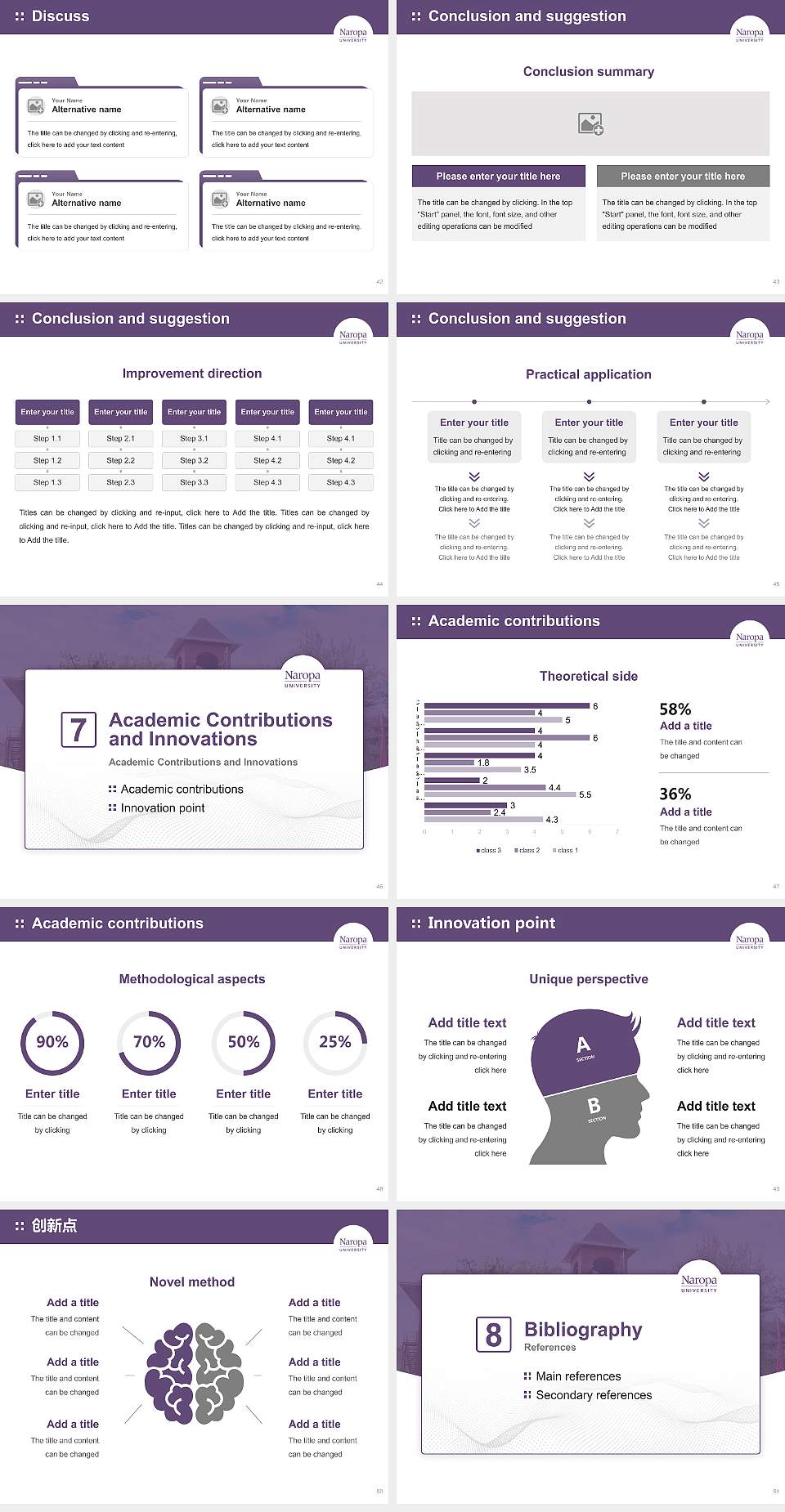 Naropa University Graduation Thesis Defense PPT Template4:3 ratio PPT effect preview image6