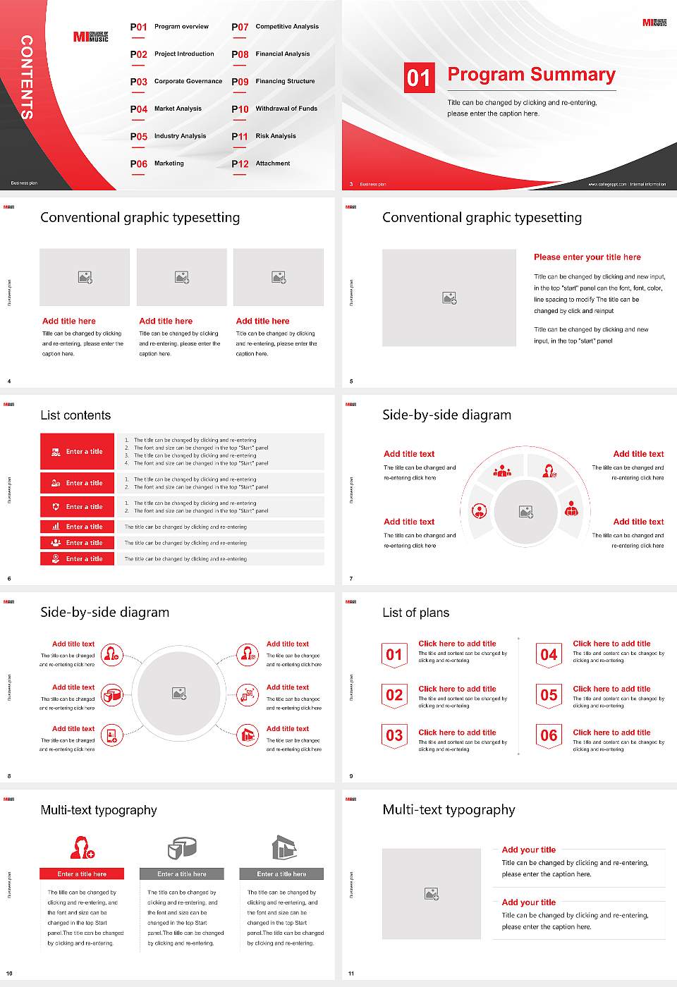 Musicians Institute Competition/Entrepreneurship Contest PPT Template16:9 ratio PPT effect preview image2