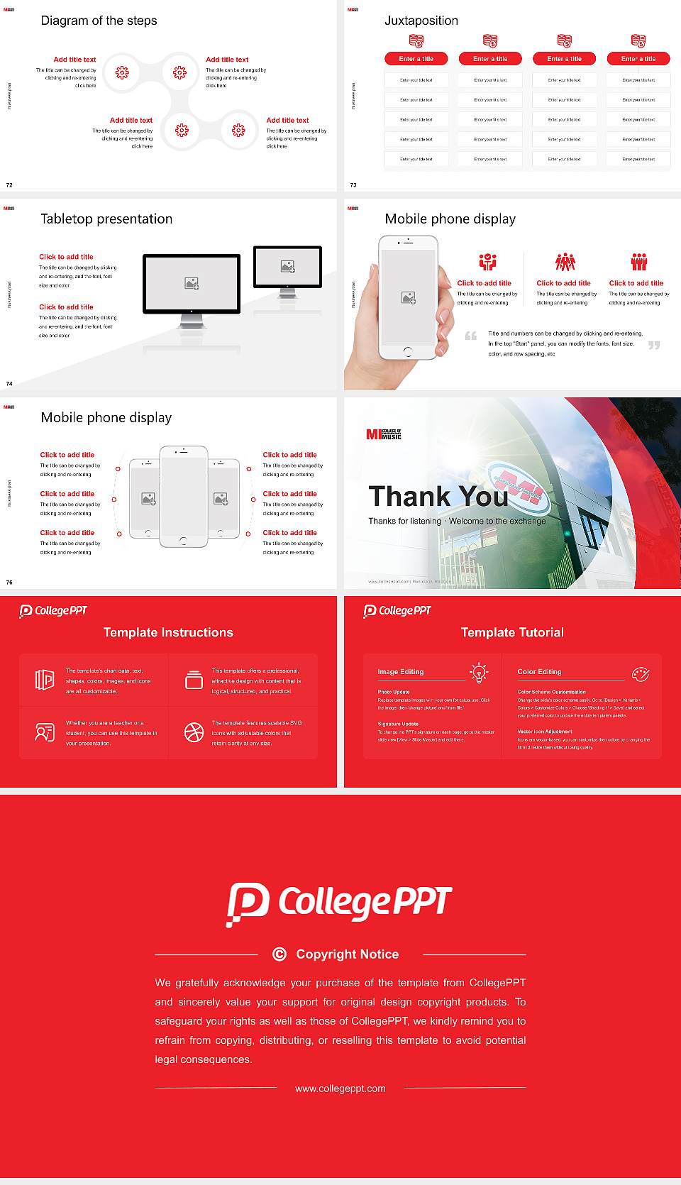 Musicians Institute Competition/Entrepreneurship Contest PPT Template16:9 ratio PPT effect preview image9
