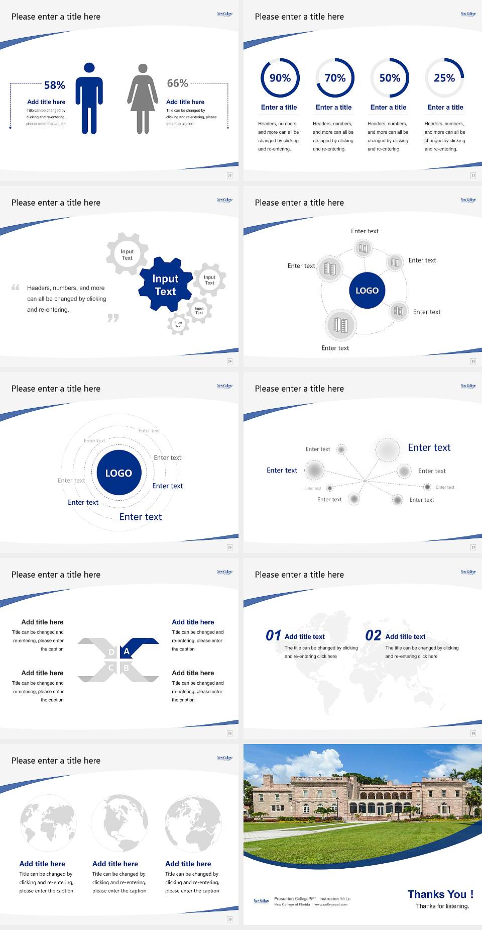 New College of Florida Course/Courseware Creation PPT Template4:3 ratio PPT effect preview image4
