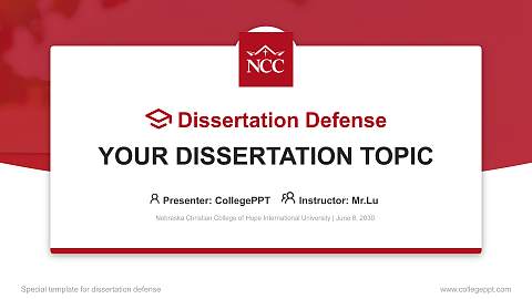 Nebraska Christian College of Hope International University Graduation Thesis Defense PPT Template