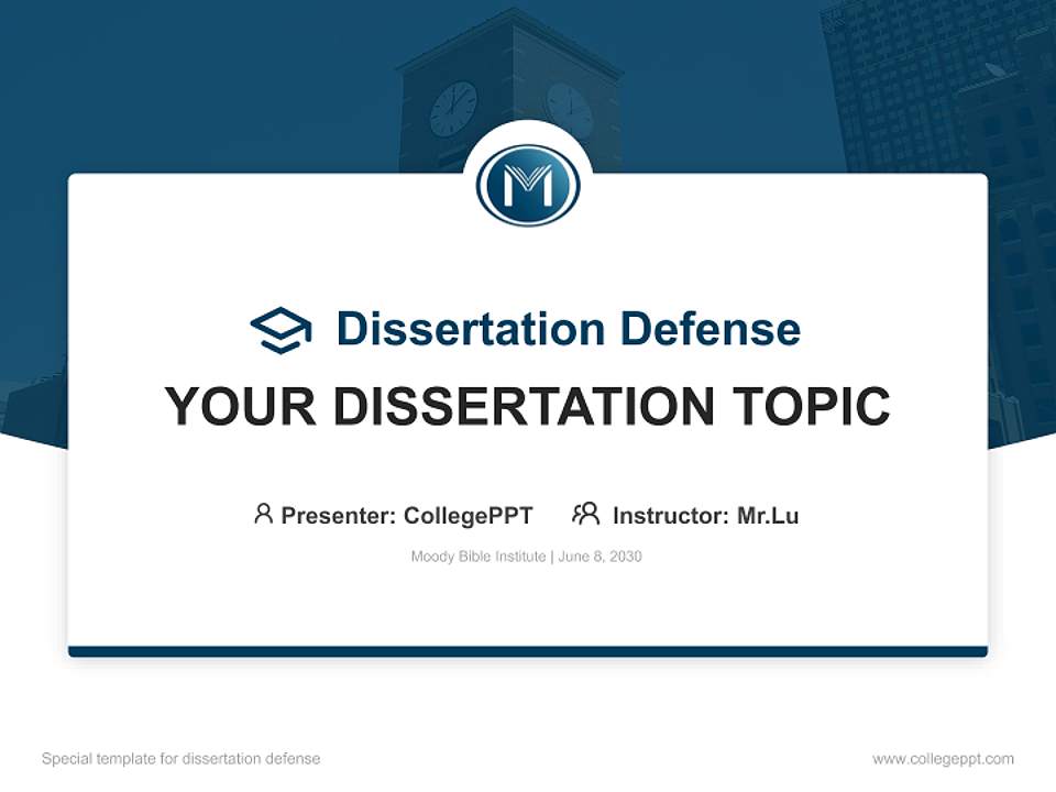 Moody Bible Institute Graduation Thesis Defense PPT Template4:3 ratio PPT effect preview image7