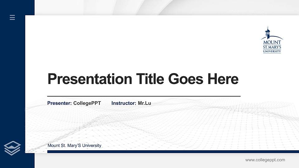 Mount St. Mary’S University Thesis Proposal/Graduation Defense PPT Template16:9 ratio PPT effect preview image