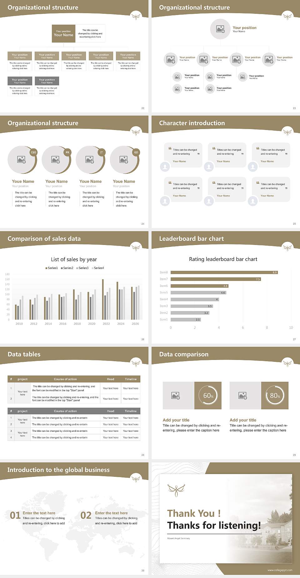Mount Angel Seminary Academic Presentation/Research Findings Report PPT Template4:3 ratio PPT effect preview image4