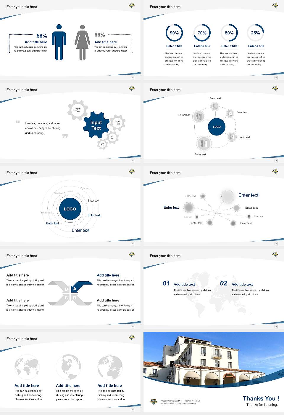 Naval Postgraduate School Course/Courseware Creation PPT Template16:9 ratio PPT effect preview image4