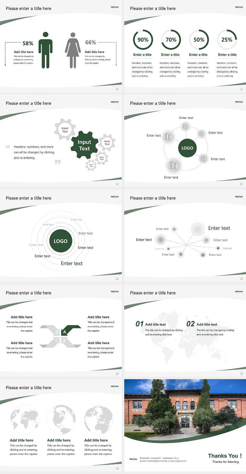 Montana Technological University Course/Courseware Creation PPT Template4:3 ratio PPT effect preview image4