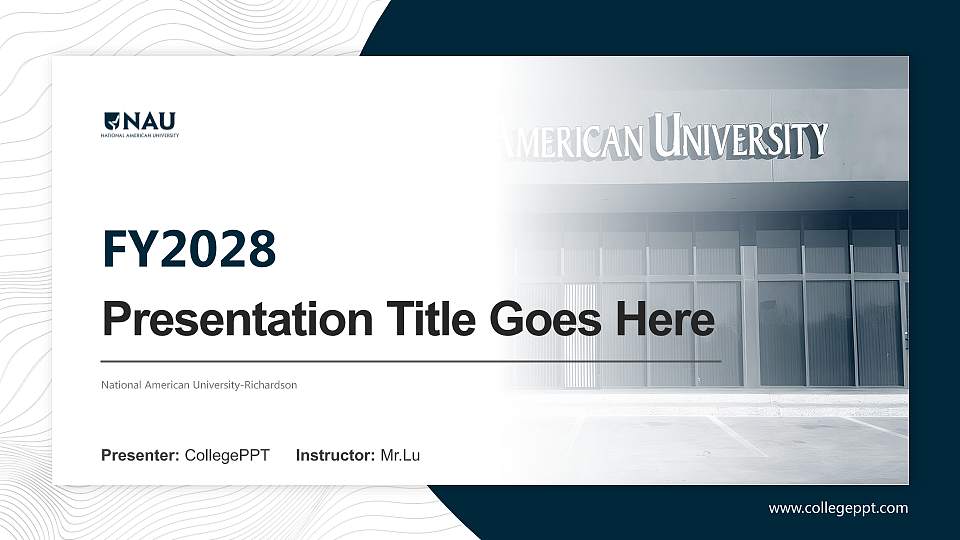 National American University-Richardson Academic Presentation/Research Findings Report PPT Template16:9 ratio PPT effect preview image