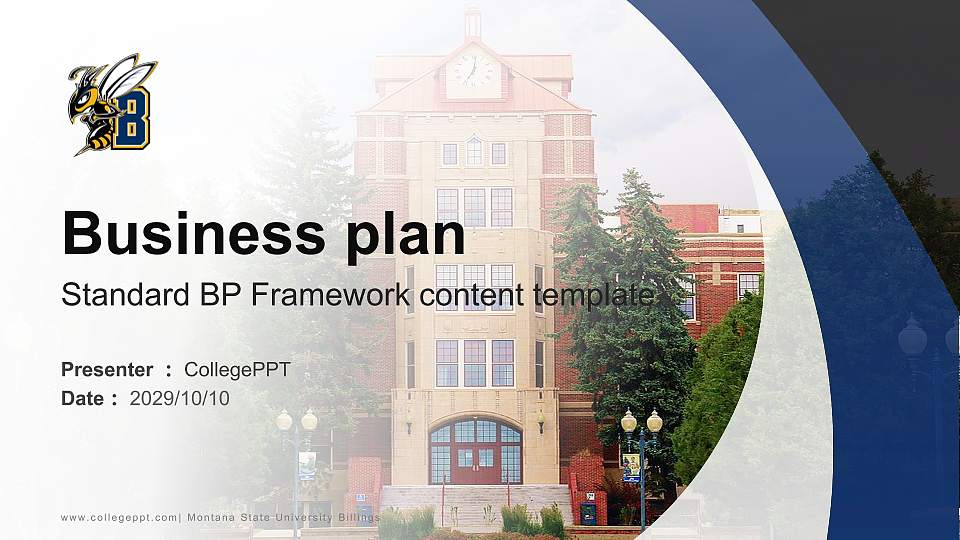 Montana State University Billings Competition/Entrepreneurship Contest PPT Template16:9 ratio PPT effect preview image