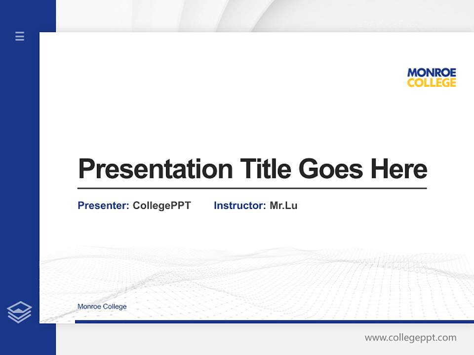 Monroe College Thesis Proposal/Graduation Defense PPT Template4:3 ratio PPT effect preview image5