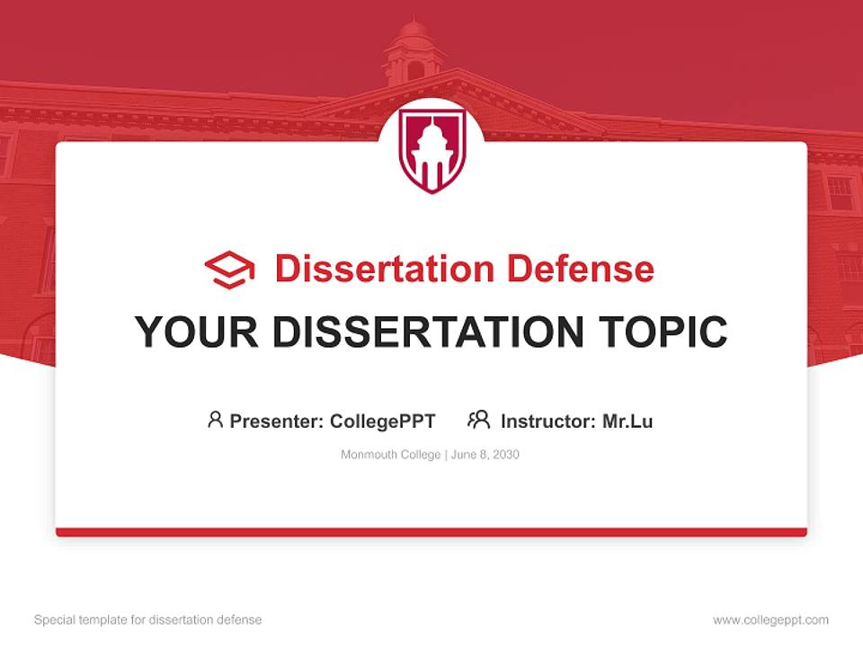 Monmouth College Graduation Thesis Defense PPT Template4:3 ratio PPT effect preview image7