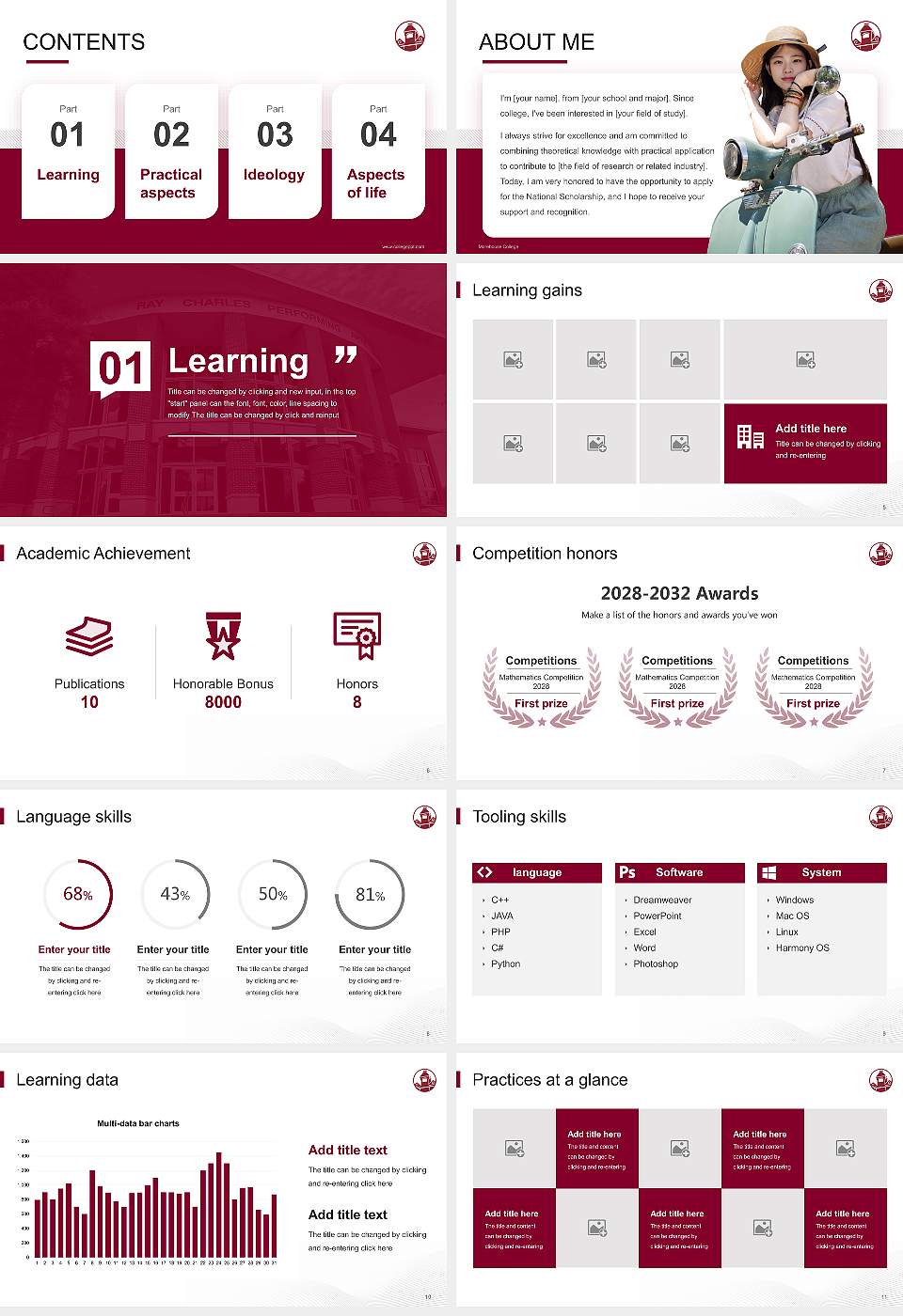 Morehouse College National Scholarship Defense PPT Template16:9 ratio PPT effect preview image2