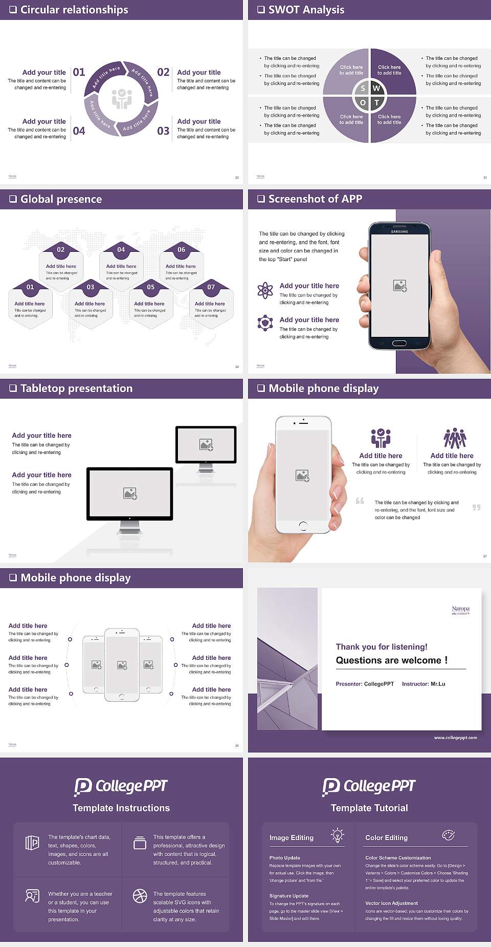Naropa University General Purpose PPT Template4:3 ratio PPT effect preview image5