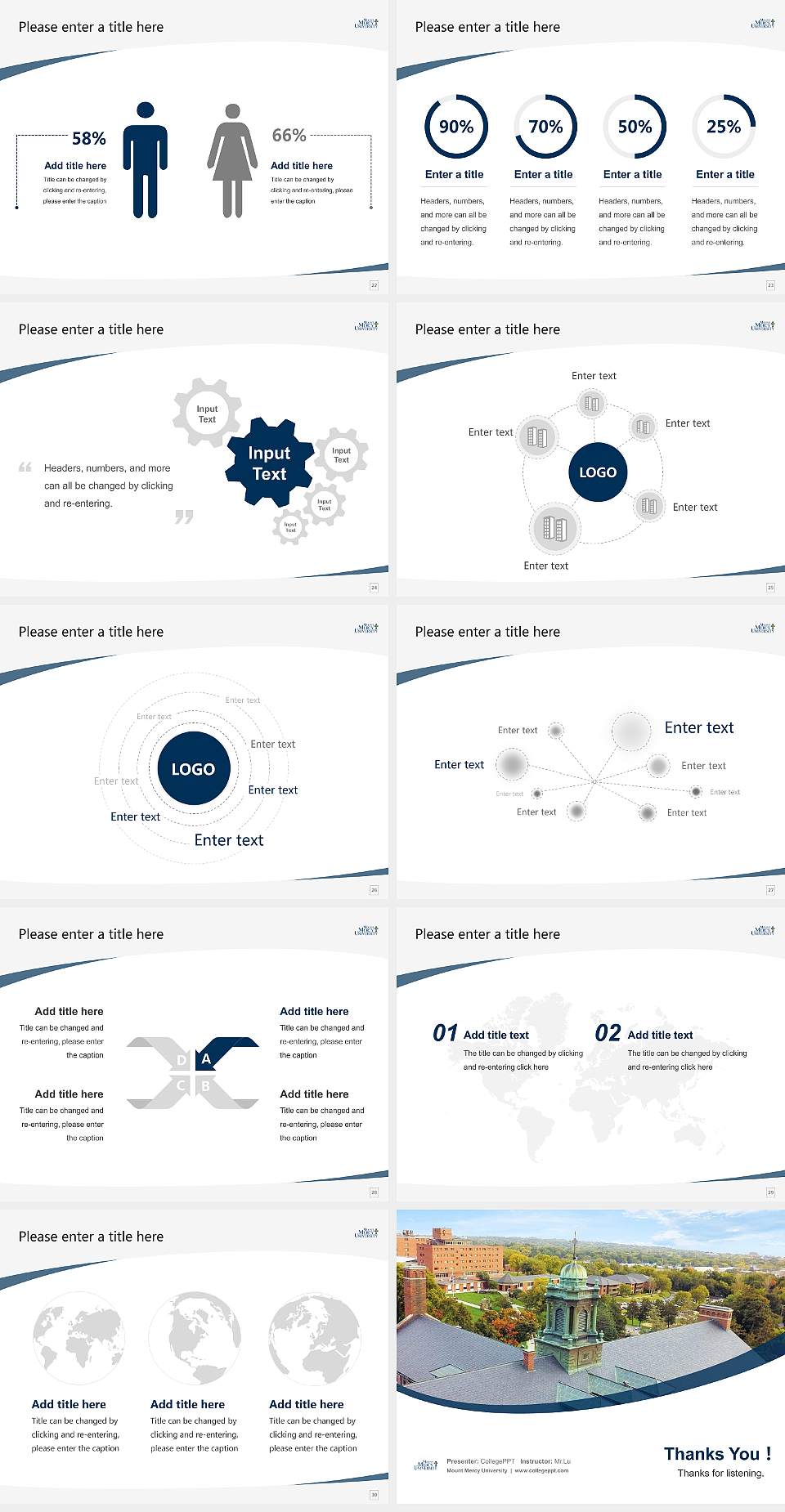 Mount Mercy University Course/Courseware Creation PPT Template4:3 ratio PPT effect preview image4