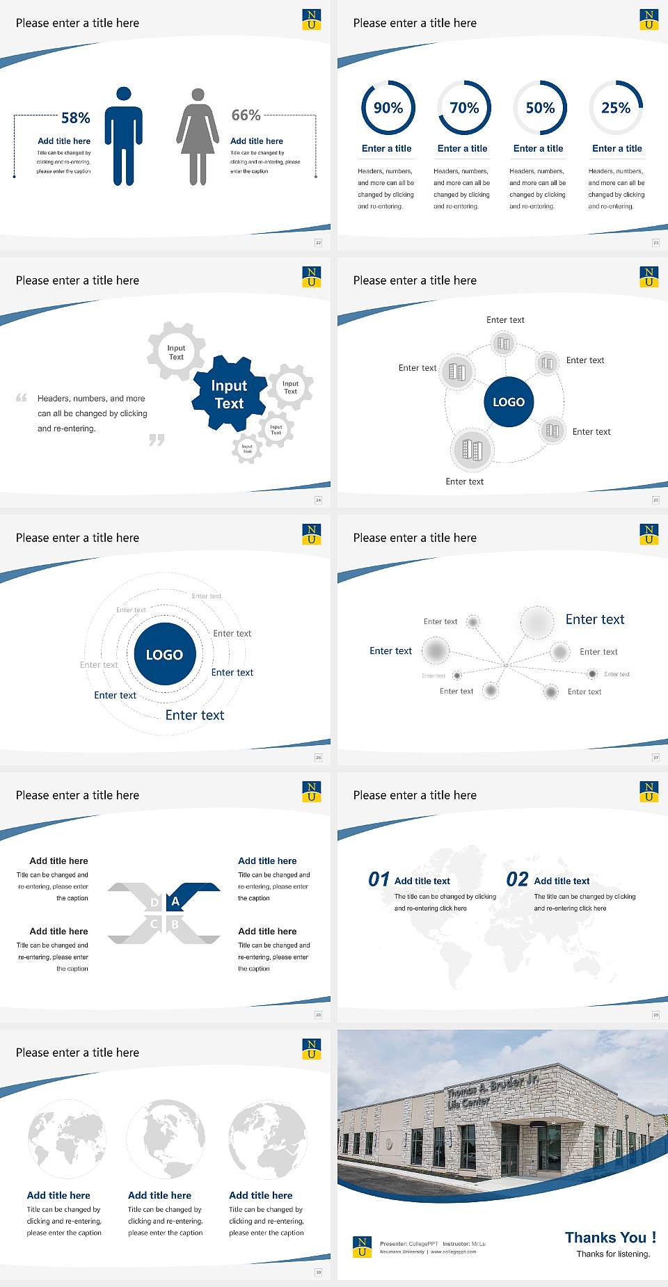 Neumann University Course/Courseware Creation PPT Template4:3 ratio PPT effect preview image4