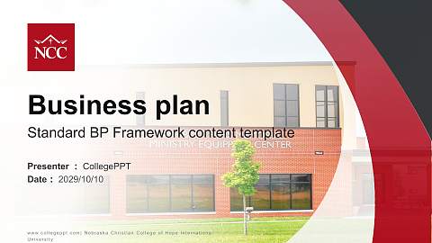 Nebraska Christian College of Hope International University Competition/Entrepreneurship Contest PPT Template