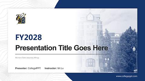 Montana State University Billings Academic Presentation/Research Findings Report PPT Template