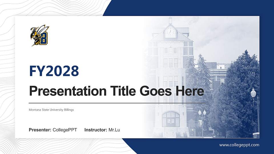 Montana State University Billings Academic Presentation/Research Findings Report PPT Template16:9 ratio PPT effect preview image