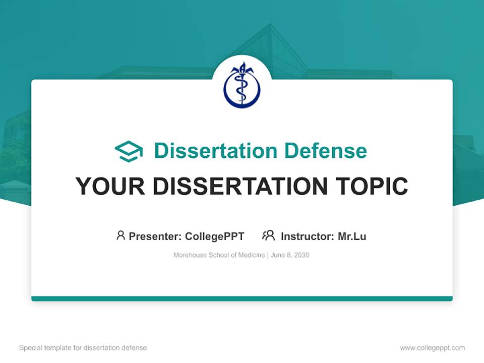 Morehouse School of Medicine Graduation Thesis Defense PPT Template4:3 ratio PPT effect preview image7