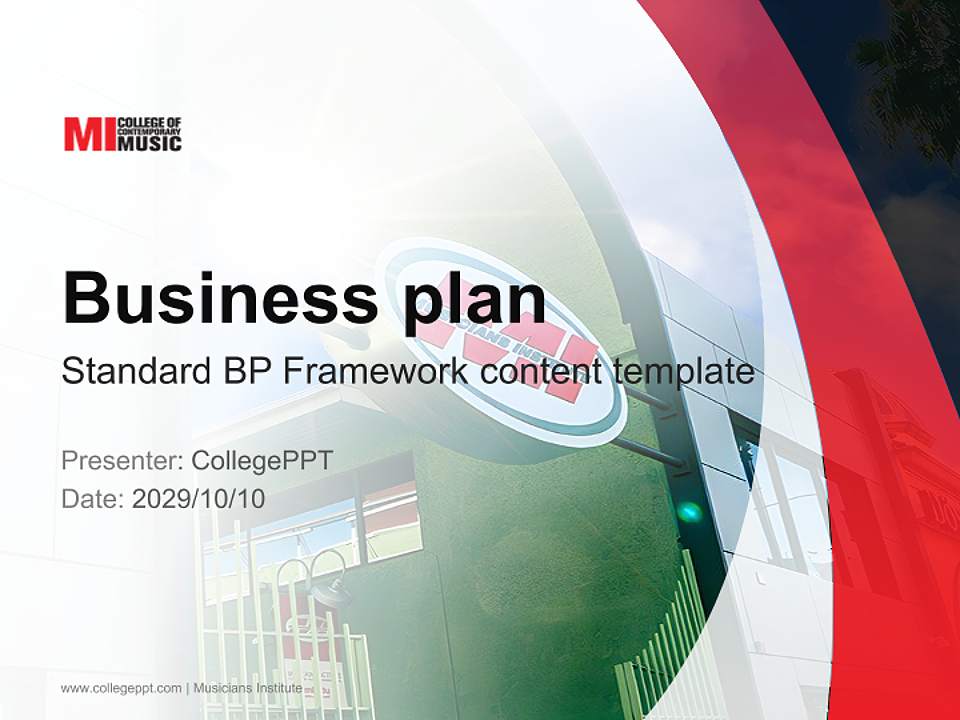 Musicians Institute Competition/Entrepreneurship Contest PPT Template4:3 ratio PPT effect preview image9