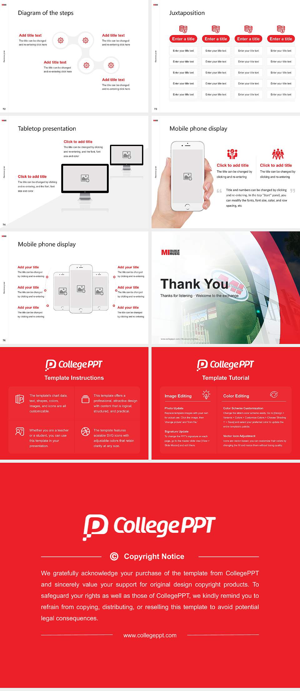 Musicians Institute Competition/Entrepreneurship Contest PPT Template4:3 ratio PPT effect preview image9