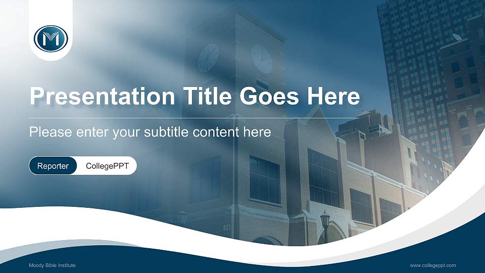 Moody Bible Institute Lecture Sharing and Networking Event PPT Template16:9 ratio PPT effect preview image