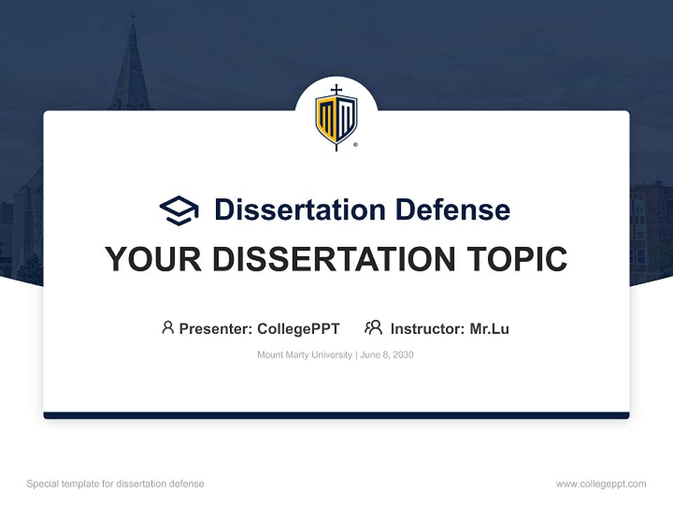 Mount Marty University Graduation Thesis Defense PPT Template4:3 ratio PPT effect preview image7