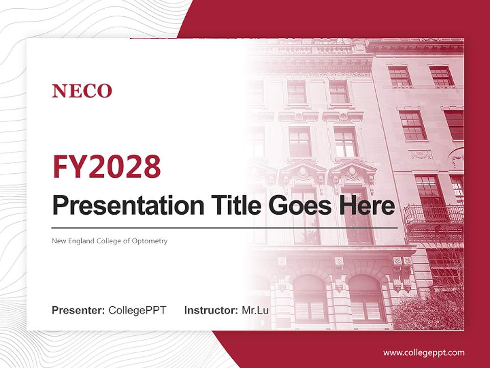 New England College of Optometry Academic Presentation/Research Findings Report PPT Template4:3 ratio PPT effect preview image5
