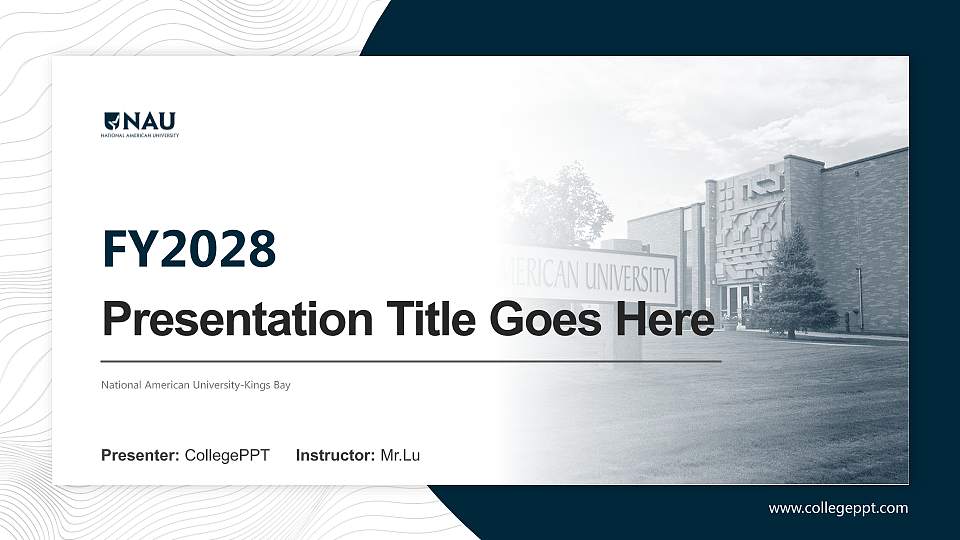 National American University-Kings Bay Academic Presentation/Research Findings Report PPT Template16:9 ratio PPT effect preview image