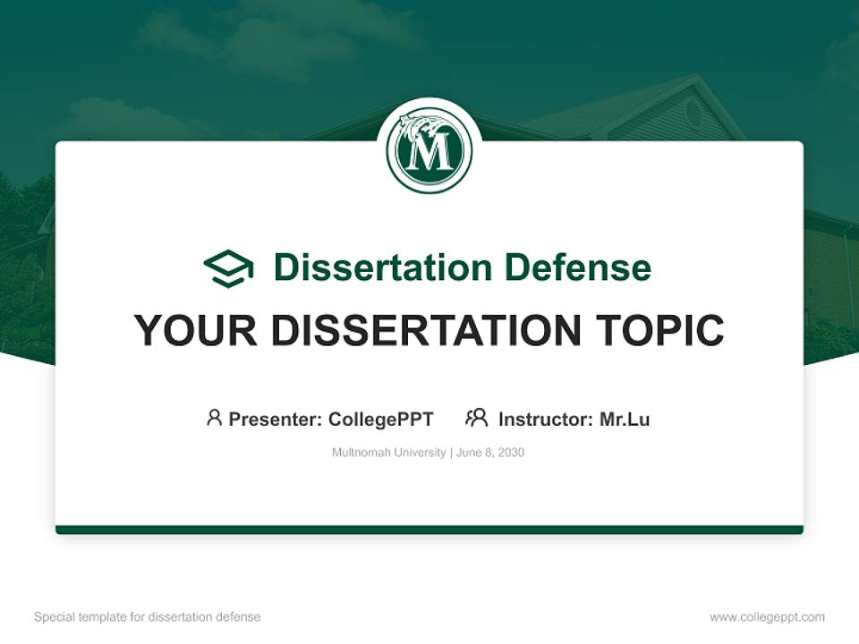 Multnomah University Graduation Thesis Defense PPT Template4:3 ratio PPT effect preview image7