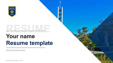 Mount Saint Joseph University Resume PPT Template