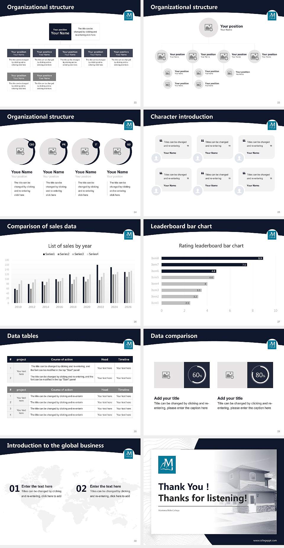 Montana Bible College Academic Presentation/Research Findings Report PPT Template4:3 ratio PPT effect preview image4