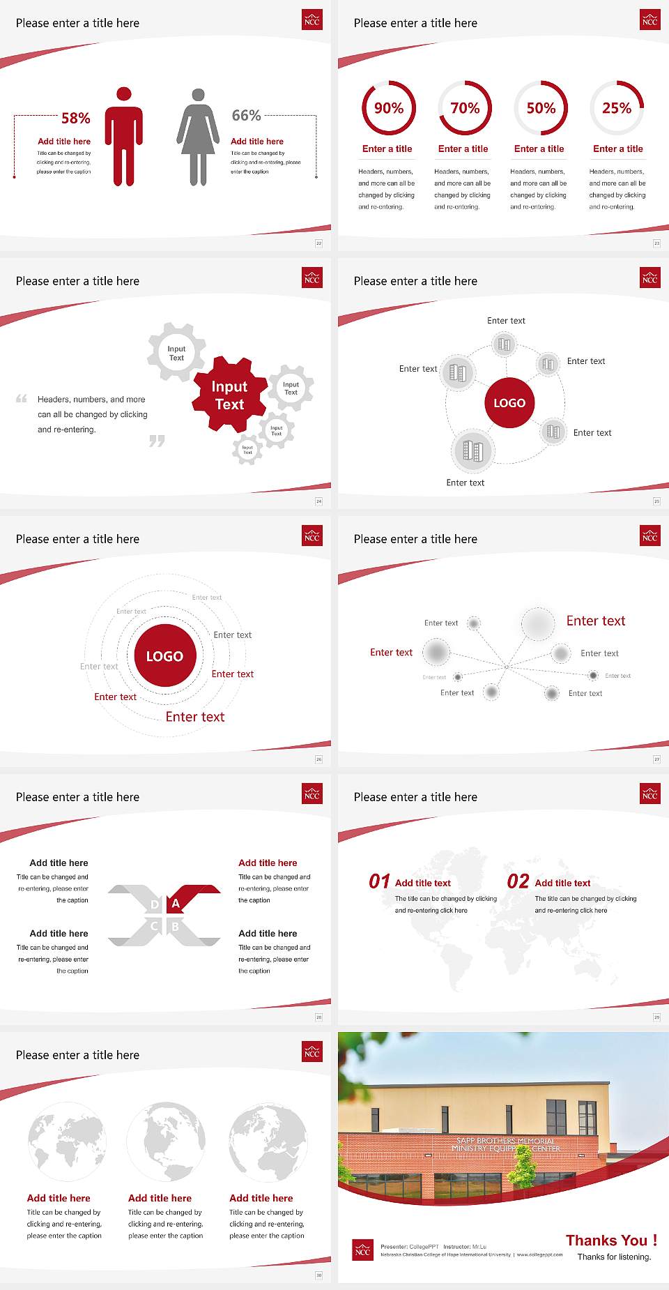 Nebraska Christian College of Hope International University Course/Courseware Creation PPT Template4:3 ratio PPT effect preview image4