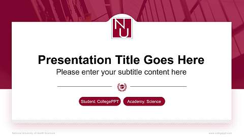 National University of Health Sciences National Scholarship Defense PPT Template
