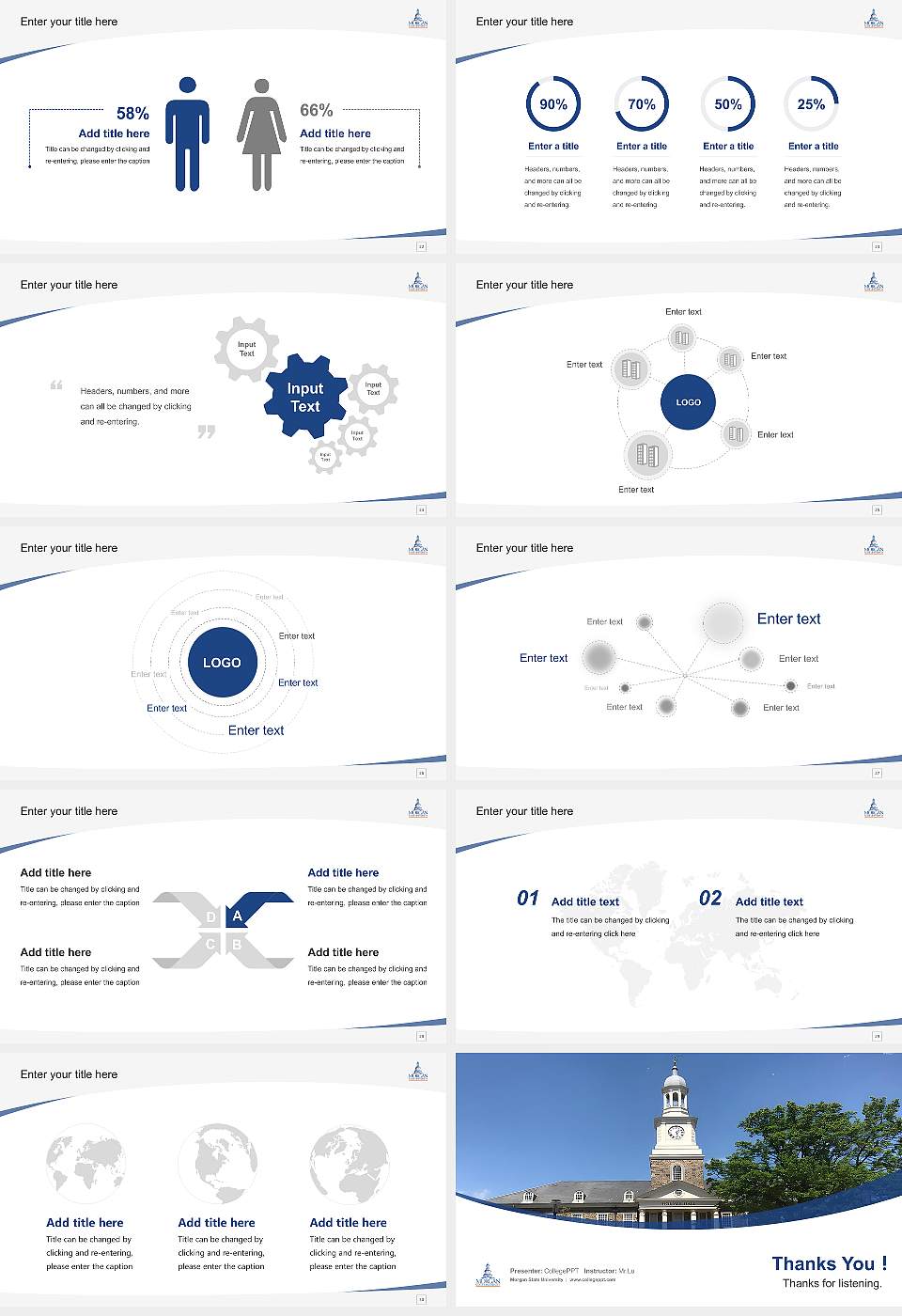 Morgan State University Course/Courseware Creation PPT Template16:9 ratio PPT effect preview image4