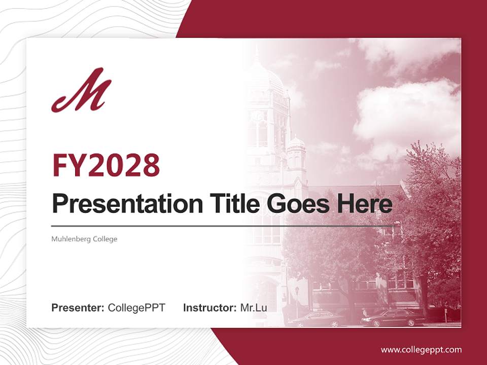 Muhlenberg College Academic Presentation/Research Findings Report PPT Template4:3 ratio PPT effect preview image5