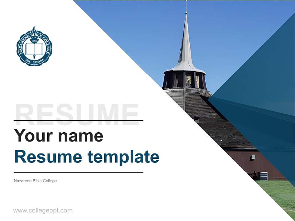 Nazarene Bible College Resume PPT Template4:3 ratio PPT effect preview image5