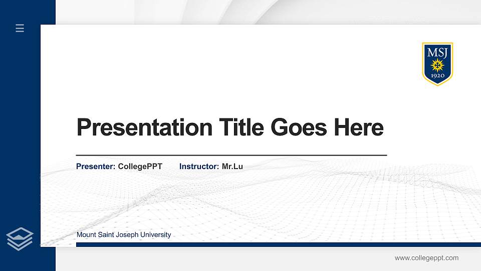 Mount Saint Joseph University Thesis Proposal/Graduation Defense PPT Template16:9 ratio PPT effect preview image
