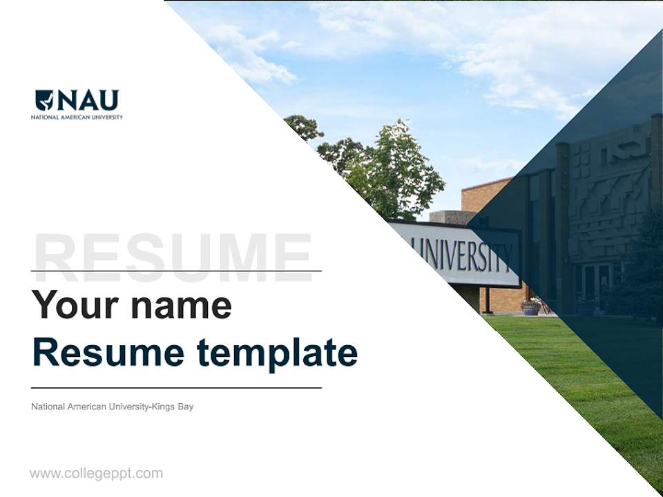National American University-Kings Bay Resume PPT Template4:3 ratio PPT effect preview image5