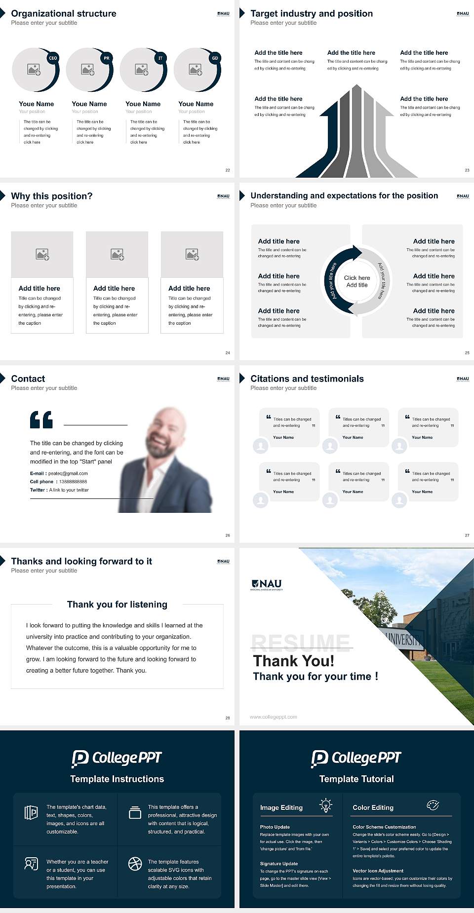 National American University-Kings Bay Resume PPT Template4:3 ratio PPT effect preview image4