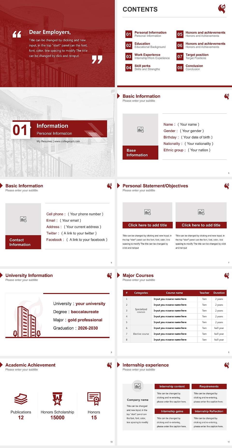 New Hope Christian College-Eugene Resume PPT Template4:3 ratio PPT effect preview image2