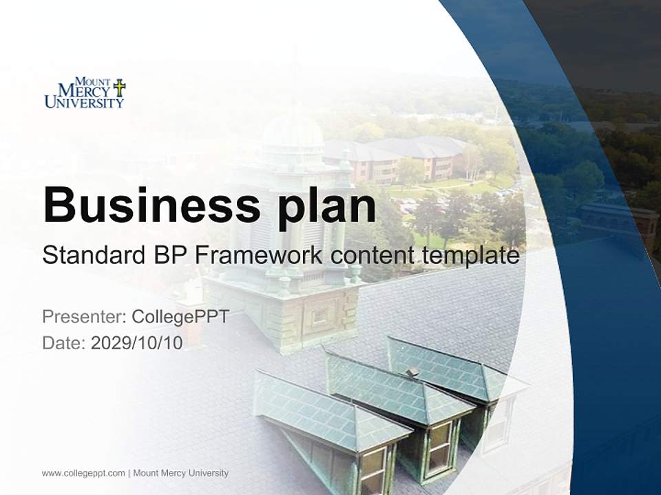 Mount Mercy University Competition/Entrepreneurship Contest PPT Template4:3 ratio PPT effect preview image9