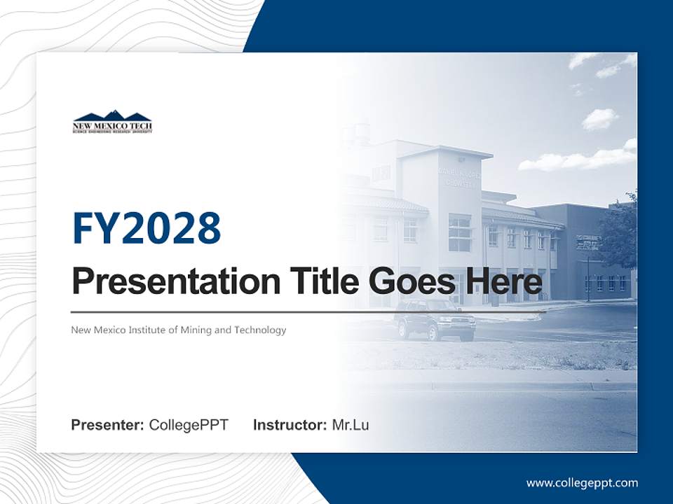 New Mexico Institute of Mining and Technology Academic Presentation/Research Findings Report PPT Template4:3 ratio PPT effect preview image1