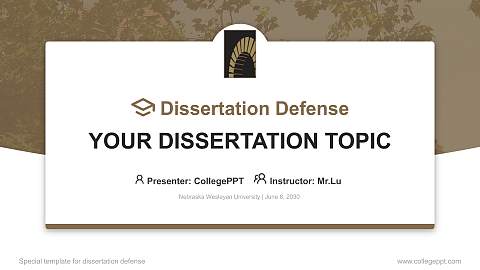 Nebraska Wesleyan University Graduation Thesis Defense PPT Template