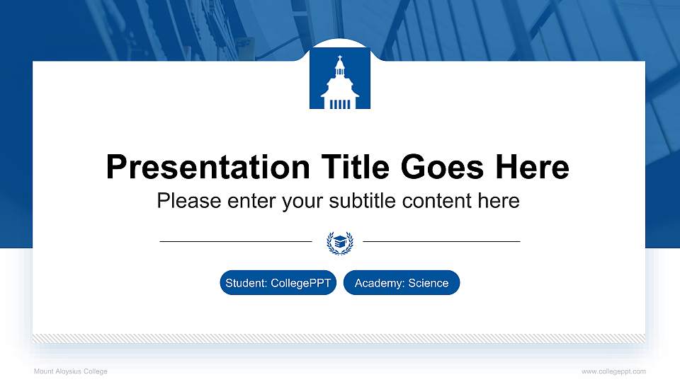 Mount Aloysius College National Scholarship Defense PPT Template16:9 ratio PPT effect preview image