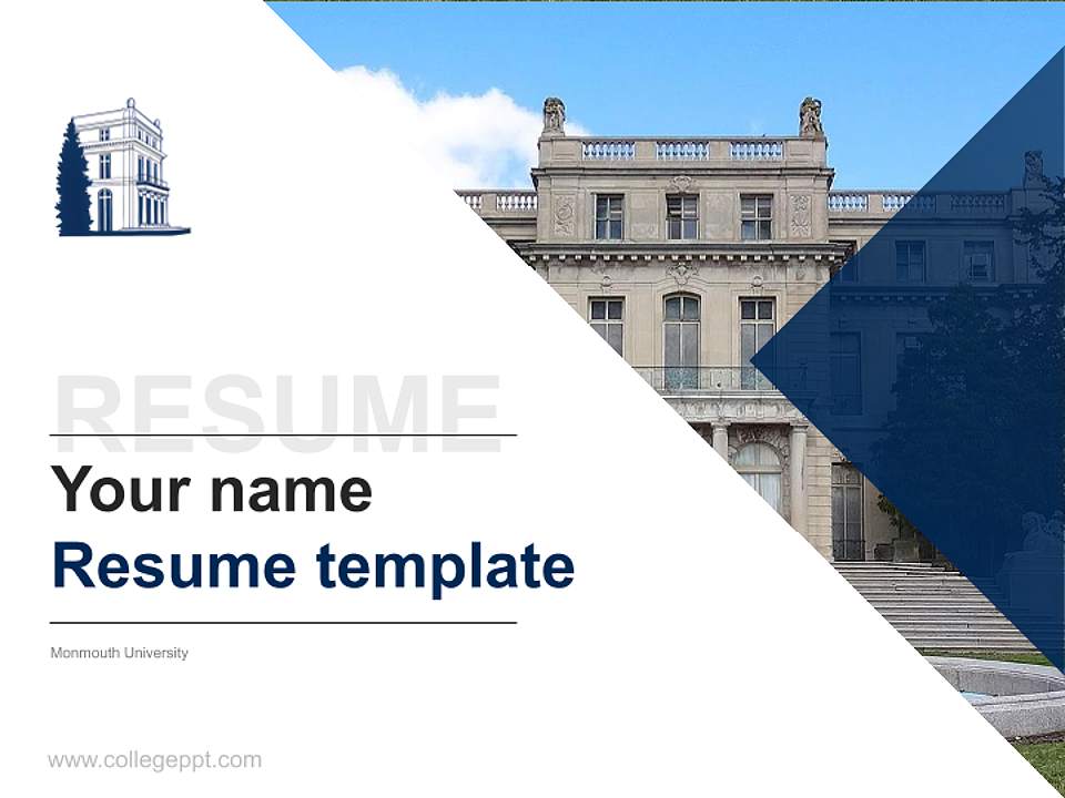 Monmouth University Resume PPT Template4:3 ratio PPT effect preview image5
