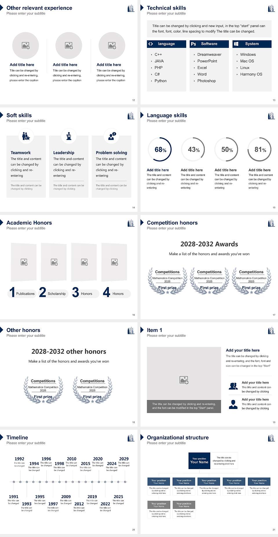 Monmouth University Resume PPT Template4:3 ratio PPT effect preview image3