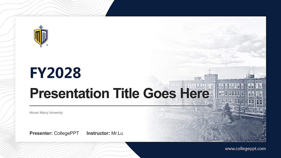 Mount Marty University Academic Presentation/Research Findings Report PPT Template16:9 ratio PPT effect preview image