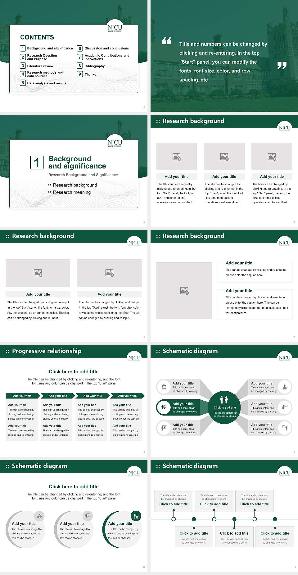 New Jersey City University Graduation Thesis Defense PPT Template4:3 ratio PPT effect preview image2